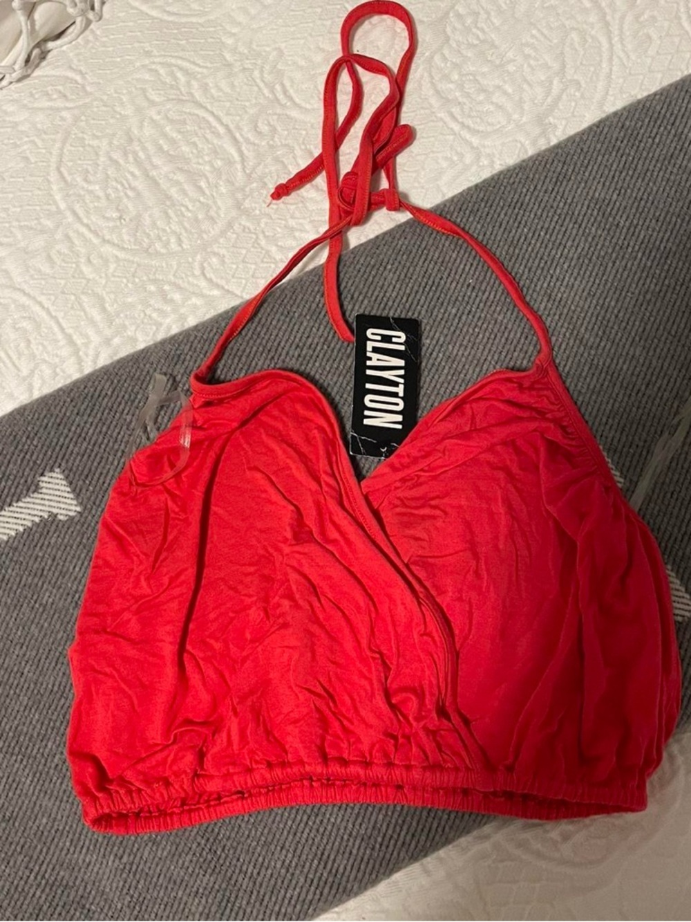 Clayton Red Halter Crop Top